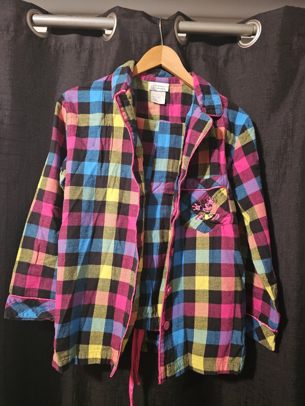 Colorful Plaid Button-Up Pj Set S